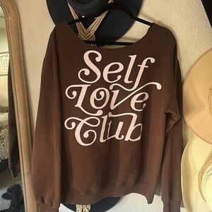 Brown Self Love Club Sweater